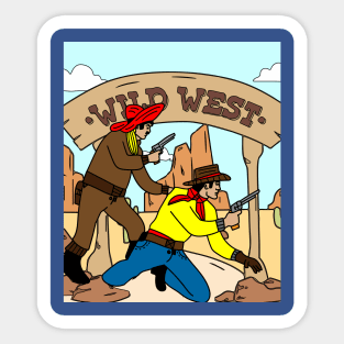 Retro Wild West Cowboys Rodeo Sticker